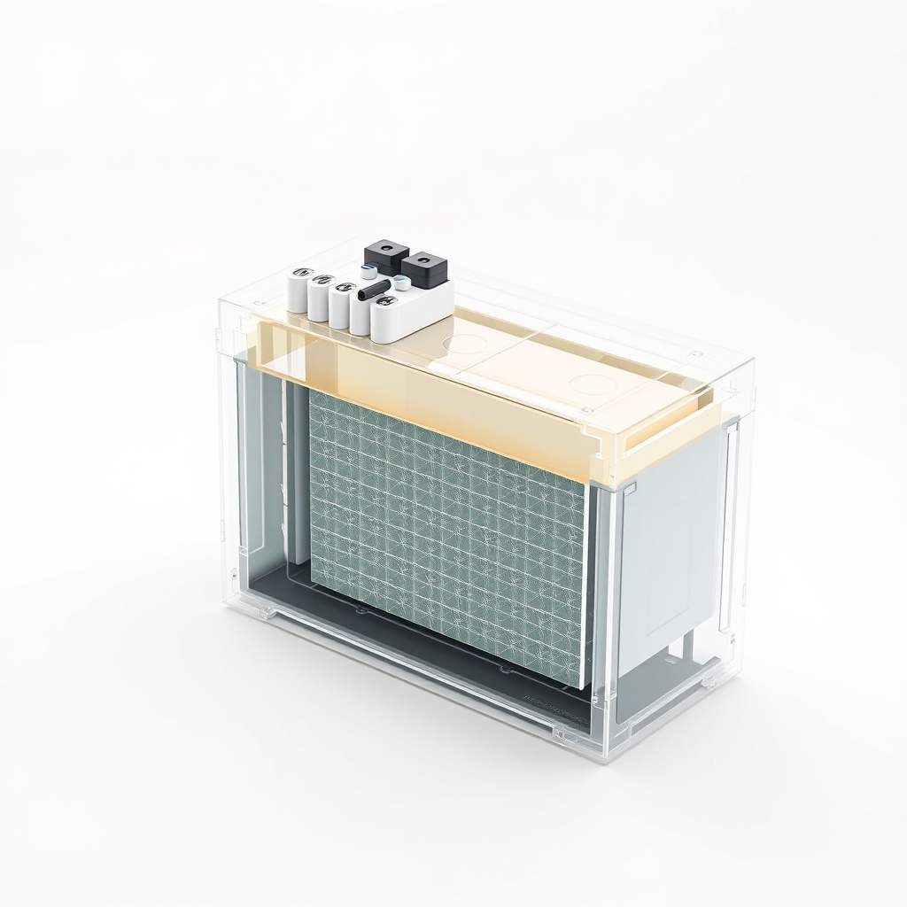 A detailed cross-section illustration of a lead-gel battery pack from the Drive Medical Da